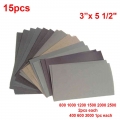 15pcs Sandpaper Set 400 600 3000 800 1000 1200 1500 2000 2500 Grit Sanding Paper Water/dry Abrasive Sandpapers - Automotive Sand