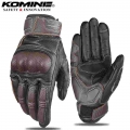 Gk-217 Men Retro Motorcycle Racing Gloves Goatskin Full Finger Motorbike Motorsport Touch Screen Gloves Moto Luvas Brown Black -