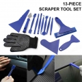 13pcs/set Car Vinyl Wrap Tool Window Tint Film Set Film Cutter Squeezing Scraper Carbon Fiber Film Wrapping Cutter Aid Tool - Sc