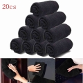 10/20/30/40pcs/set Car Care Polishing Wash Towels Microfibers Car Detailing Cleaning Soft Cloths Home Window 30x40cm Black - Spo