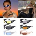 Trendy Moon Rectangular Sunglasses For Women & Men Outdoor Cycling Sports Sunglasses Vintage Hip Hop Punk Sun Glasses Uv400