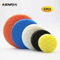 5pcs 3"/4"/5"/6"/ Hexagonal Sponge Polishing Pad Kit for Car Polisher Home DIY Waxing Buffing Foam Pad Poli