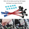 10Pcs 12V Car Add a circuit Fuse TAP Adapter Mini Blade Fuse Holder ATM APM Circuit Insurance|mini blade fuse holder|car insuran