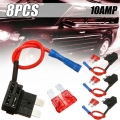 8pcs/pack Car Add-a-circuit Fuse Tap Adapter Standard Ato Atc Auto Blade Fuse Holder Replacements - Fuses - ebikpro.com