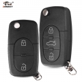 Dandkey Flip 2/3 Buttons Folding Remote Key Shell Case For Audi Tt A2 A3 A4 A6 A8 B5 Rs4 Quattr Hu66 Blade Cr2032/cr1616 Holder