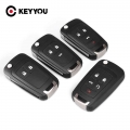 Keyyou Flip Folding Remote Car Key Shell For Chevrolet Cruze Epica Lova Camaro Impala 2 3 4 5 Button Hu100 Blade Replacement - C