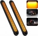 Fuleem 2PCS Amber 15 LED Trailer Identification Light Led Turn Signal Tail Light Bar Strip Truck Rear Side Marker Lights 12V 24V