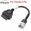 Obd Motorcycle Cable For Suzuki 6 Pin Plug Cable Diagnostic Cable 6pin To Obd2 16 Pin Adapter - Diagnostic Tools - ebikpro.