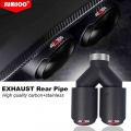 1PCS 60/63mm Inlet Dual 89mm Outlet Y type carbon fiber + Stainless Steel exhaust tip pipe muffler Matt Black tailtip|Mufflers