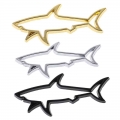 3D Metal Car Styling Sticker Hollow Shark Badge Decals Automobiles Accessories