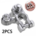 1pair Zinc Alloy Conductivity Universal Positive Negative Car Battery Terminals Clamp Connector For Auto Motocucle Boat - Batter