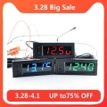 Dc 12v Multifunction High precision clock inside and outside Car temperature Battery Voltage Monitor Panel Meter DIY Adjustable|