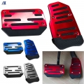 2Pcs Universal Aluminum Automatic Transmission Car Pedal Cover Brake Fuel Gas Foot Pad Set Kit Pedals Red Blue Silver Non Slip