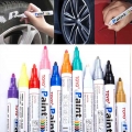 11 Colors Waterproof Car Wheel Tire Oily Painting Pen Tire Tread Rubber Fabric Paint Metal Face Paint Marker Pen Car Paint Pen|P