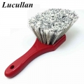 Lucullan Wheel Rim Brush For Car Detailing Short Handle Soft Dense Bristle Cleans Tires & Releases Dirt and Road Grime| |