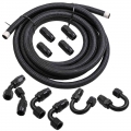 5M 16FT AN10 Nylon Braided Gas/Oil/Fuel Hose Line with 10PCS Hose End Fitting Kit|Fuel Supply & Treatment| - ebikpro.