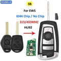 3 Button Remote Car Key 315MHZ 433MHZ ID44 PCF7935 Chip HU92 Uncut Blade for BMW EWS 325 330 318 525 530 E38 E39 E46 M5 X3 X5|Ca