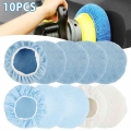 10Pcs 9 10 Inch Car Microfiber Polisher Bonnets Polishing Pads Wax Wash Buffer for House Auto Polisher Pads|Waxing Sponge| - O