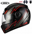 New 2 Gifts Full Face Motorcycle Helmet Dual Lens Motocross Helmet Double Visors For Adults Motorbike Helmet casco moto|Helmets|