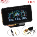 3 IN 1 Universal car 12v/24v LCD Truck Car Oil Pressure Voltage Water Temperature combination table With Sensors|Oil Pressure Ga