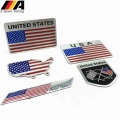 Car Styling 3D Aluminum Alloy United States Logo America Flag Fender Side Emblem Badge Decal USA Sticker Auto Accessories