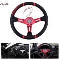 RASTP Universal 14inch Deep Dish Drifting Sport Steering Wheel Leather Surface Racing Style RS STW026 TP|Steering Wheels &