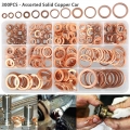 300/450pcs Copper Washer Gasket Set Sealing Plain Washer Kit Oil Seal Kit M5/m6/m8/m10/m20 For Sump Plugs Hardware Accessories -