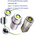 Led P13.5s E10 3w 3v 4.5v 6v 4-12v 18v 24v Led Lamp Bulb Flashlight Replacement Bulb Torch Emergency Light Bulbs Work Cd Cells -