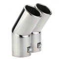 Car Exhaust Tail Pipe Dual Pipes Stainless Steel Exhaust Tailpipes Muffler Tips for VW Golf 4 Bora Jetta|Mufflers| - Officemat