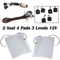 12v Universal 2 Seats 4 Pads 3 Level Switch Carbon Fiber Car Truck Heated Heating Heater Seat Pads Winter Warmer Seat Covers - A