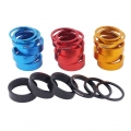 6 Pcs/set Aluminum Alloy Bike Headset Washer Mountain Bicycle Front Fork Washer Bike Stem Handlebar Spacers Ring Gasket - Bicycl