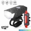 USB Rechargeable Bike Light MTB Bicycle Front Back Rear Taillight Cycling Safety Warning Light Waterproof Bicycle Lamp Flashligh