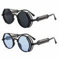 Steampunk Style Sunglasses Fashion Round Metal Frame Glasses Women Men Classic Punk Retro Sun Eyewear|Motorcycle Glasses| - Of