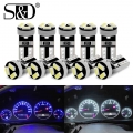 10pcs T5 Led W3w Meter Bulb Canbus Instrument Dash Lights 73 74 17 27 Auto Interior Neo Wedge Dashboard Dash Side Lamp Signal -