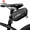 X TIGER Bike Saddle Bag Rainproof Shockproof 3D PU Shell Pouch Bicycle Bag Rear Large Capatity Seatpost MTB Bike Bag Accessories