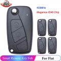 Keyecu 433mhz Megamos Id48 Chip Flip Remote For Fiat Bravo Liena Stilo Jumper Punto Ducato Ypsilon Iveco Daily Key Fob 3 Button