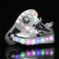 2021 Roller Skates USB Charge Child Sneakers Boy Girls Gift Led Light Shoes With 2 Wheels Convertible Sport Flying Shoes Flash|S