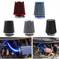 Universal Car Air Filter 76mm 3 Inch High Flow Car Cold Air Intake Filter Aluminum Non-woven Fabric Rustproof Air Intake Hose -