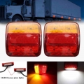 12V 26LED Trailer Truck Caravan Rear Tail Light Turn Signal Indicator Brake Stop Lamp Taillight Number Plate Light Reverse Van|T