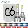 Panduk C6 H1 H3 Led Headlight Bulbs H7 Led Car Lights H4 Led 880 H11 Hb3 9005 Hb4 9006 H13 6000k 72w 8000lm Auto Headlamps - Car