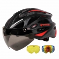 MOON Magnetic Goggles Cycling Helmet MTB Road Mountain Bicycle Helmet With Glasses In mold Bike Helmet 55 64cm Casco Ciclismo|ca