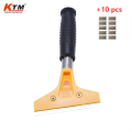 KTM Tiles Floor Scraper Tool with 10 pcs Blades Cleaning Hand Tools for Scraping Labels,Decals,Stickers,Caulk, Metal Blade Home|