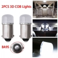 2Pcs/set Super Bright 12V Car Led Light BA9S Ceramic COB LED Bulbs BA9S T4W Car License Plate Light Reading Lamp White|Signal La