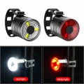 New Bike MTB Light buttonbattery chargeable Cycling Helmet Headlight Waterproof Bicycle Headlight Rear Taillight Lamp Flashlight