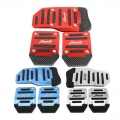 Universal Aluminum Manual Series Automatic Non Slip Car Pedal Cover Set Kit Red/Blue/Silver Auto Accessories|Clutch & Access