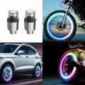 2PC Car Wheel Spoke Light Bicycle Motorcycle LED Light Tire Valve Caps Cycling Lantern Spokes Hub Tyre Lamp MTB Bike Accessories