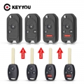 KEYYOU 2/3/4 Buttons Car Key For Honda Accord Civic 2006 2011 CRV 2018 Pilot Fit With Rubber Pad Durable Modified Shell Case|Car