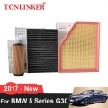 TONLINKER Air Filter Cabin Filter Oil Filter For Bmw 5 Series G30 520d 520i 530i 530d 540i M550d 2017 2021 2022 Car Accessories|