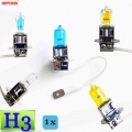 hippcron H3 Halogen Bulb 12V 55W / 100W Super White Clear Yellow ION Rainbow 2200Lm Car Headlight Lamp Quartz Glass|h3 halogen b