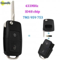 Folding Flip 433MHZ 2 Button Remote Car Key WITH ID48 Chip 7M3 959 753 For VW For Volkswagen Sharan Model (2004+) HU66 BLADE|Car